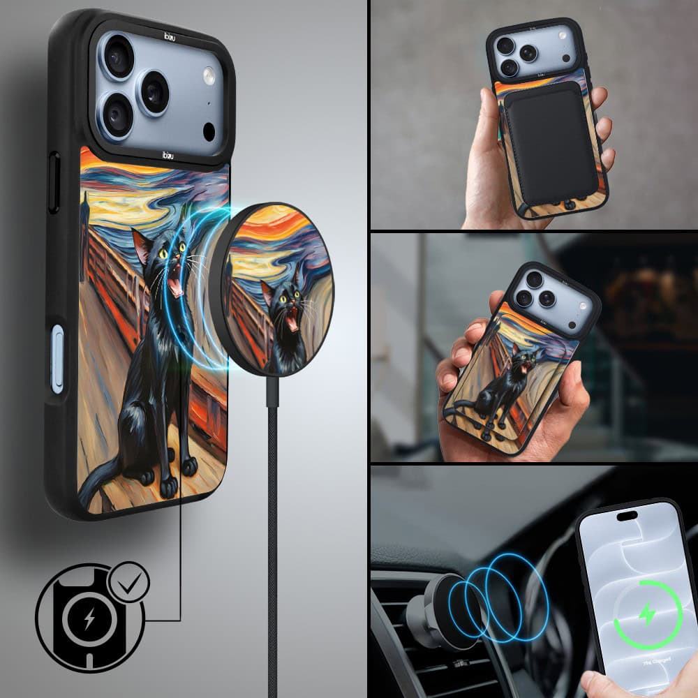 etui do iphone 18 pro ibizu dropguard matt z magsafe, edvard munch, krzyk kota