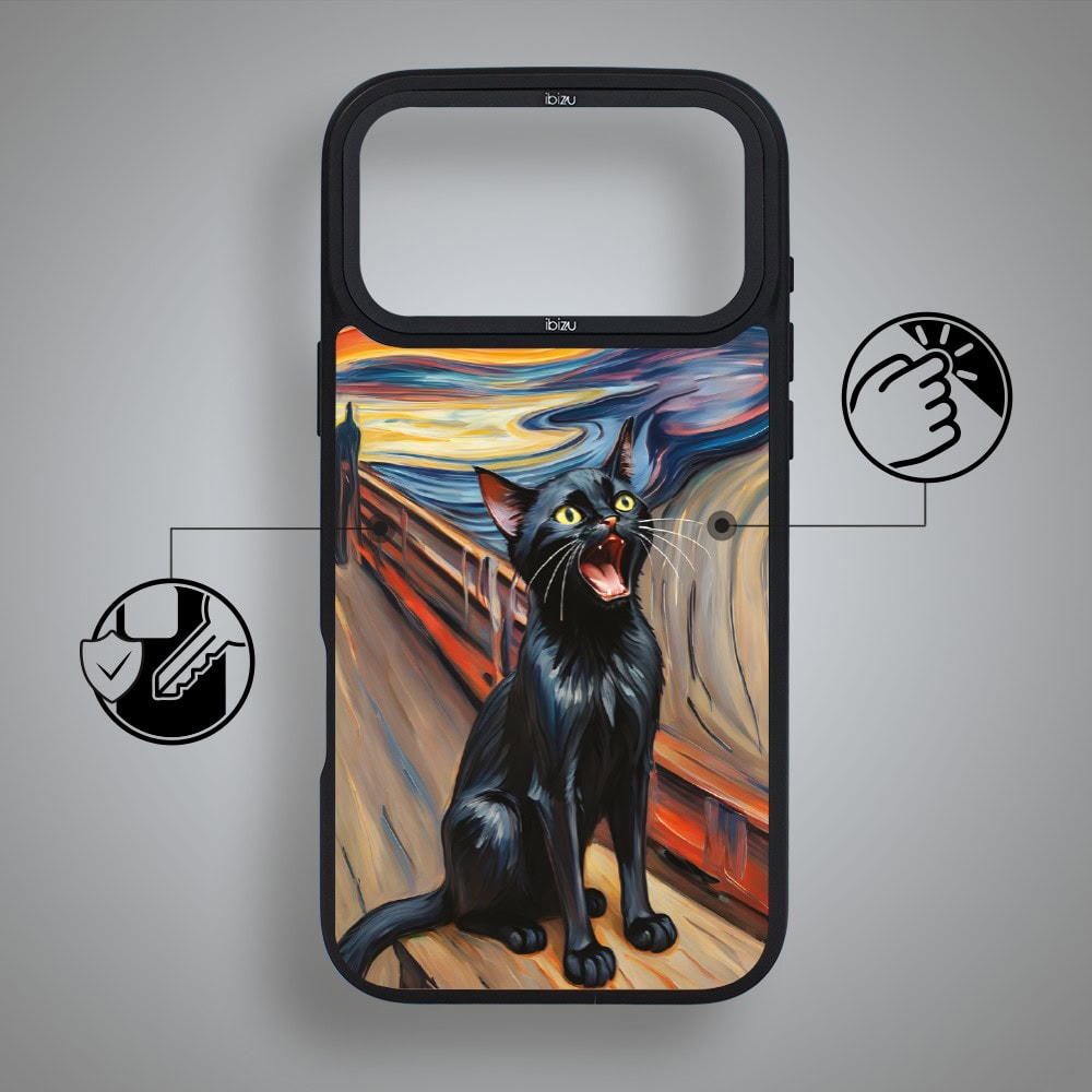 etui do iphone 18 pro ibizu dropguard matt z magsafe, edvard munch, krzyk kota