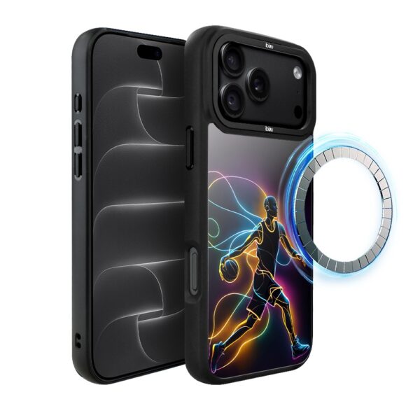 Etui do iPhone 18 Pro IBIZU DropGuard Matt z MagSafe, #ElectroMove, Duch Koszykówki
