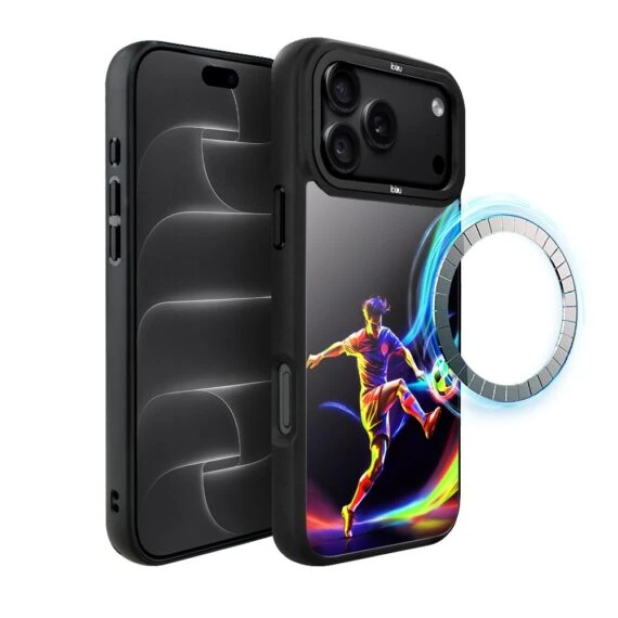 etui do iphone 18 pro ibizu dropguard matt z magsafe, #electromove, w rytmie piłki nożnej