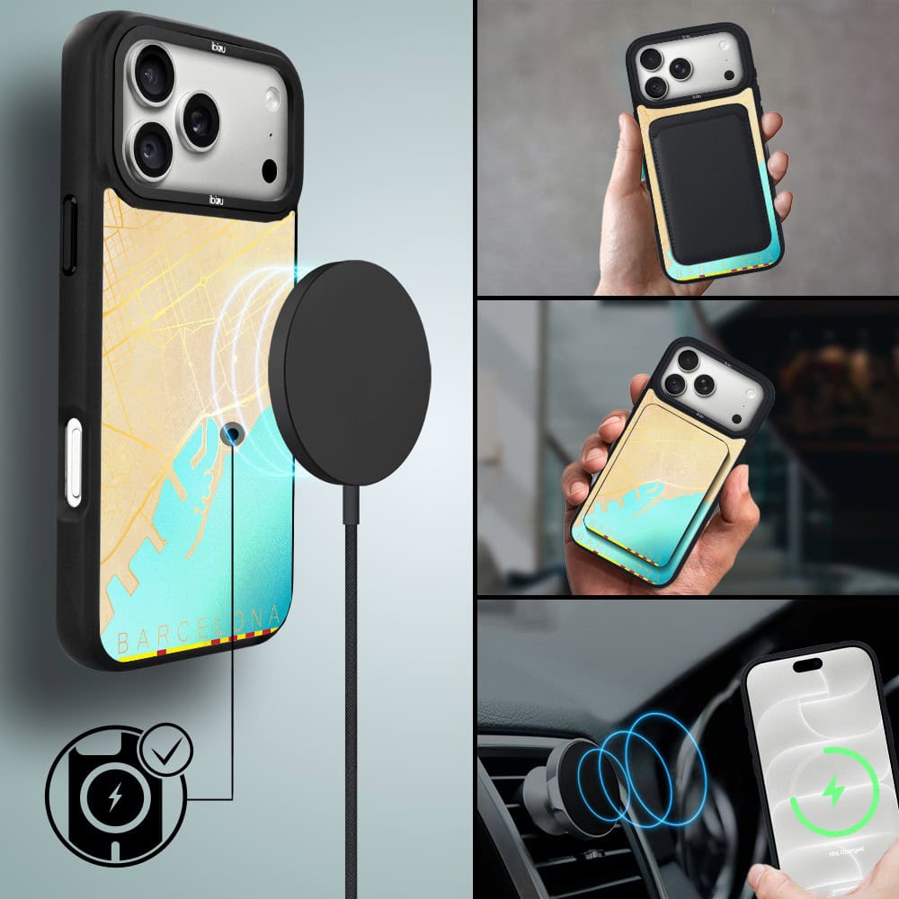 etui do iphone 18 pro ibizu dropguard matt z magsafe, mapy Świata, barcelona