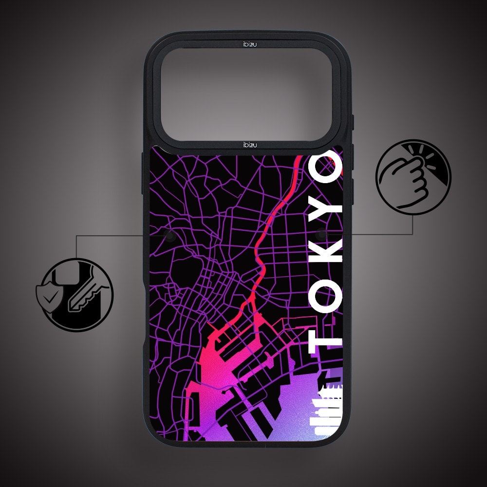 etui do iphone 18 pro ibizu dropguard matt z magsafe, mapy Świata, tokyo