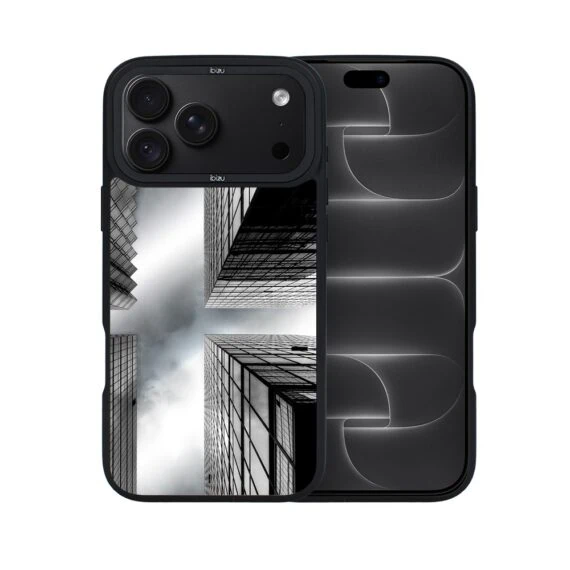 etui do iphone 18 pro ibizu dropguard matt z magsafe, noir city, drapacze chmur