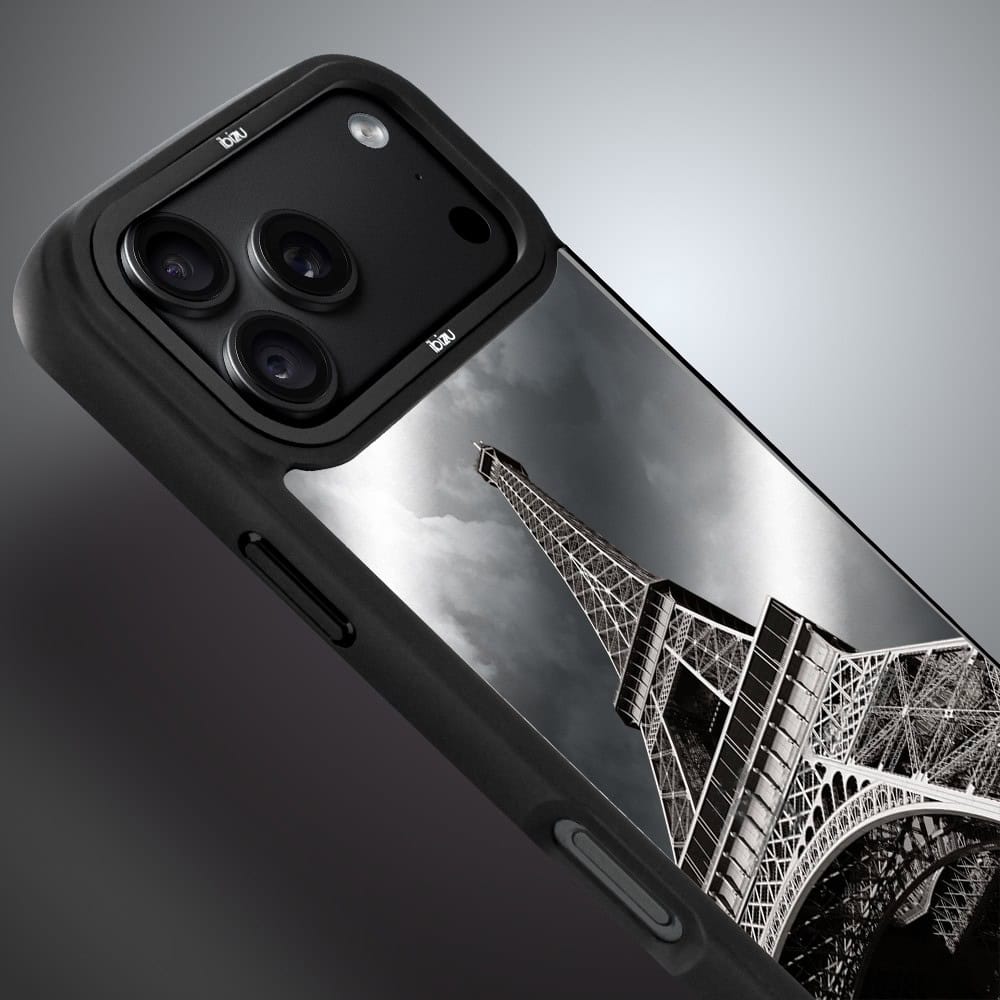 etui do iphone 18 pro ibizu dropguard matt z magsafe, noir city, wieża eiffla