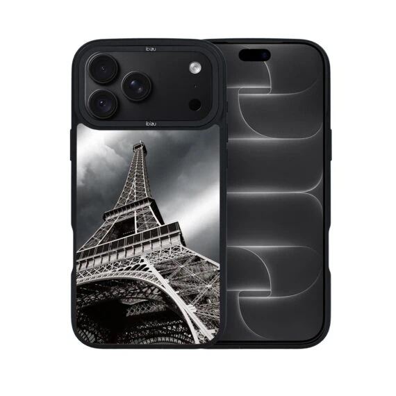 etui do iphone 18 pro ibizu dropguard matt z magsafe, noir city, wieża eiffla