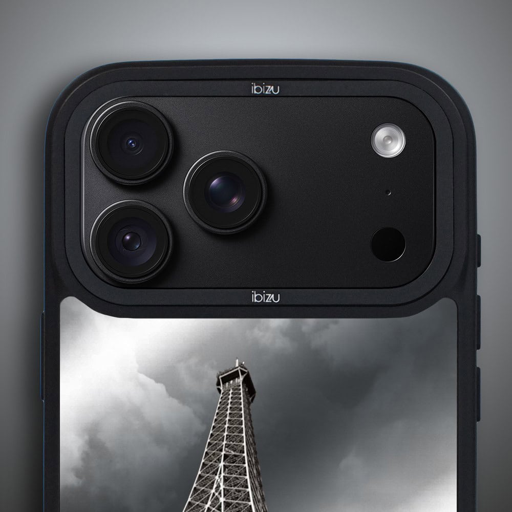 etui do iphone 18 pro ibizu dropguard matt z magsafe, noir city, wieża eiffla
