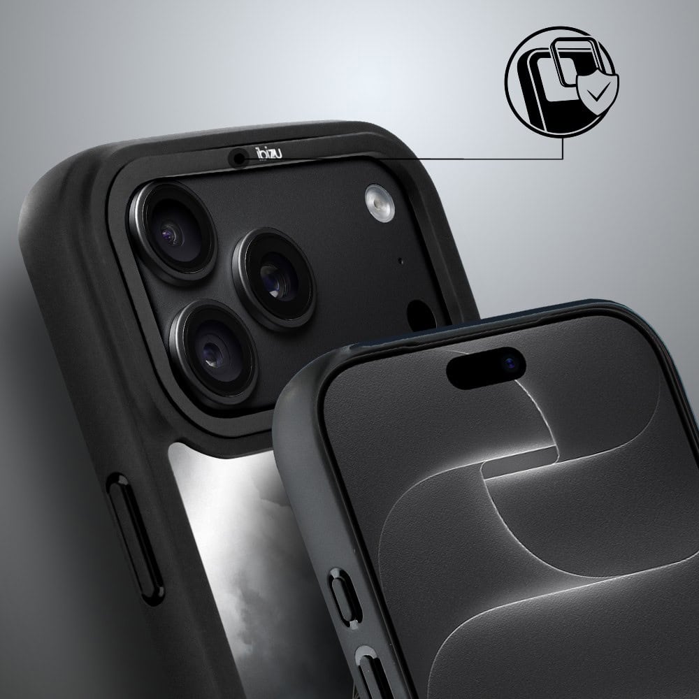 etui do iphone 18 pro ibizu dropguard matt z magsafe, noir city, wieża eiffla