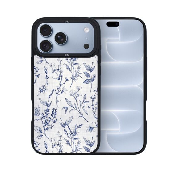 etui do iphone 18 pro ibizu dropguard matt z magsafe, pastel bloom, lazurowe szepty