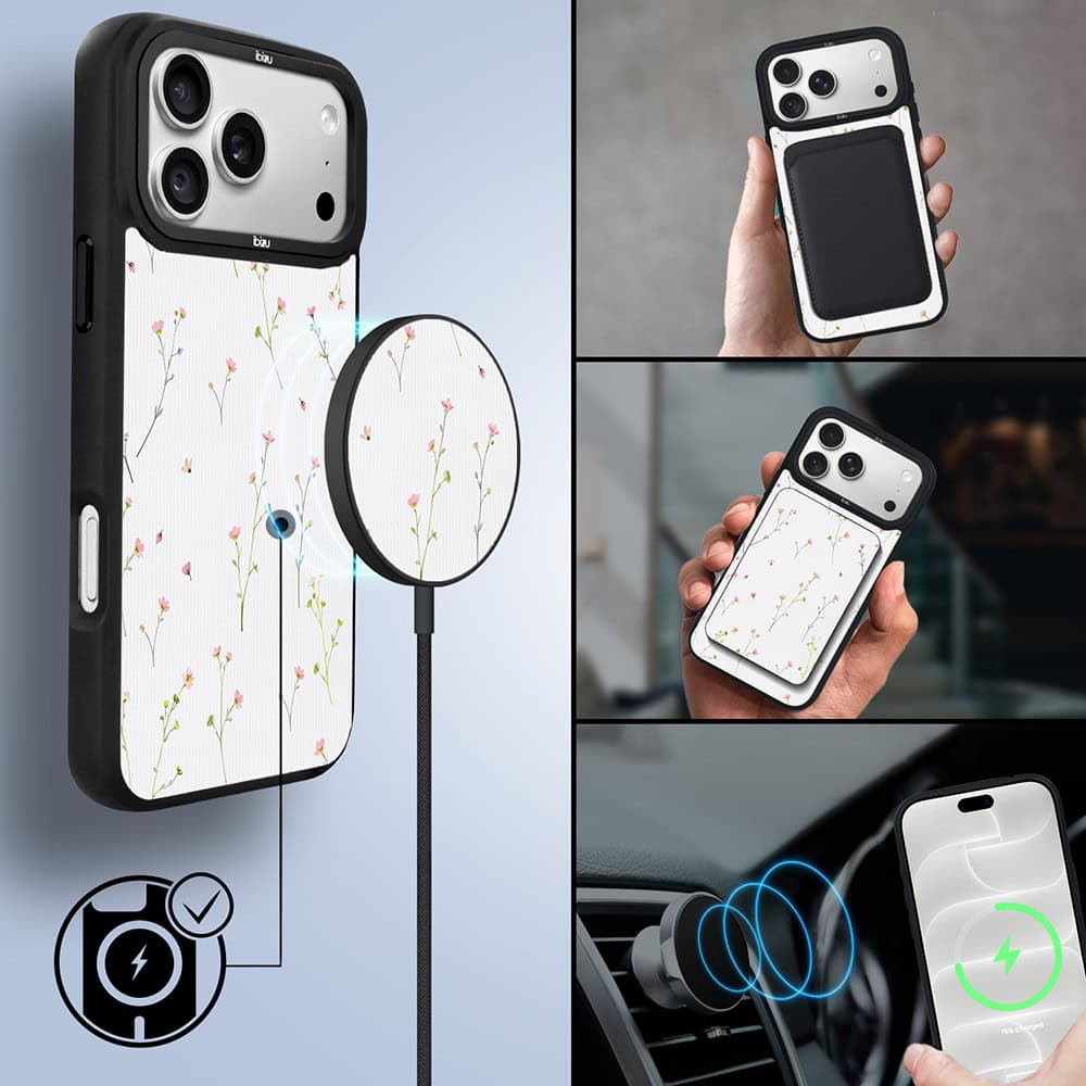 etui do iphone 18 pro ibizu dropguard matt z magsafe, pastel bloom, polna fantazja