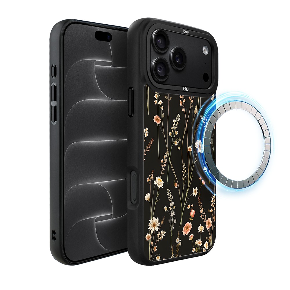 etui do iphone 18 pro ibizu dropguard matt z magsafe, pastel bloom, północny ogród