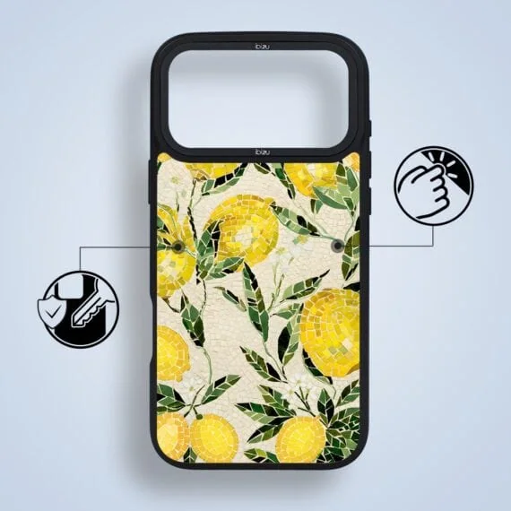 etui do iphone 18 pro ibizu dropguard matt z magsafe, riviera, modern classics, cytrynowe gaje