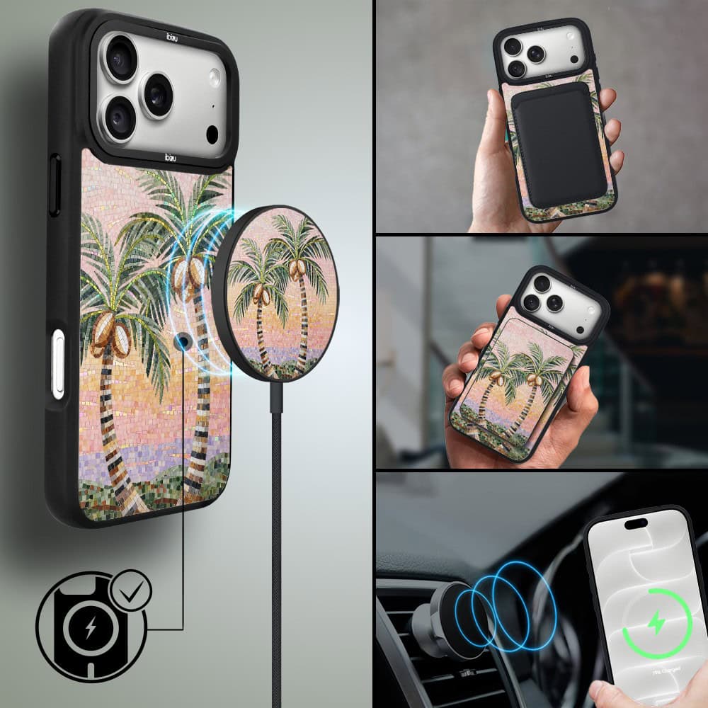 etui do iphone 18 pro ibizu dropguard matt z magsafe, riviera, modern classics, sycylijska palma