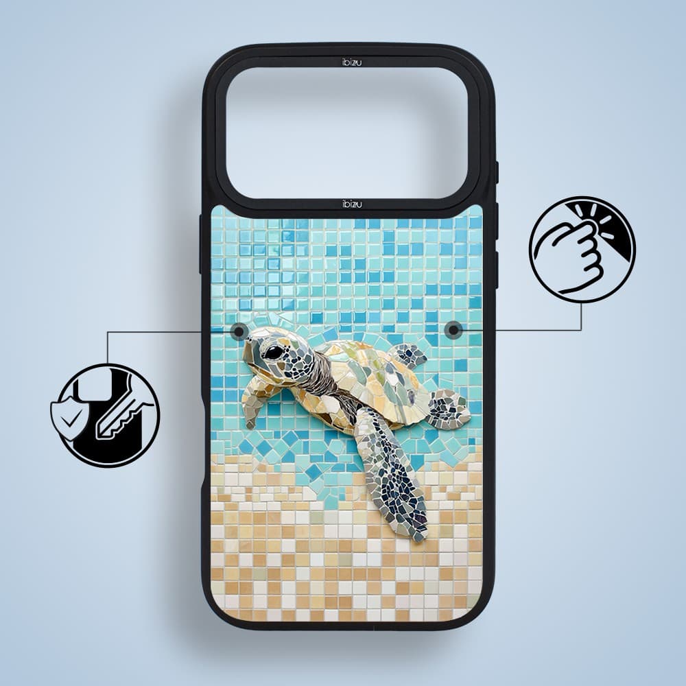 etui do iphone 18 pro ibizu dropguard matt z magsafe, riviera, moderns classics, Żółw caretta