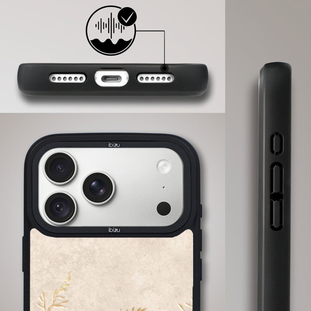 etui do iphone 18 pro ibizu dropguard matt z magsafe, relief garden, kłosy z piaskowca