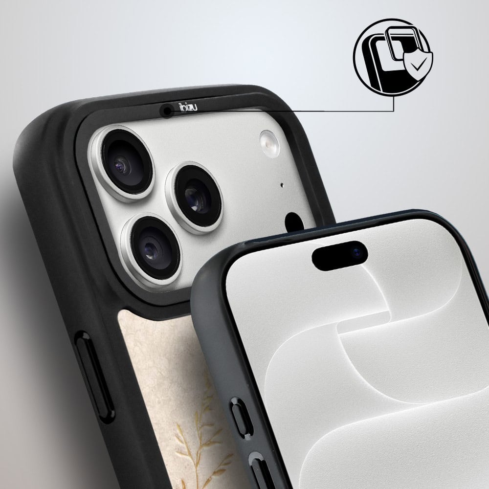 etui do iphone 18 pro ibizu dropguard matt z magsafe, relief garden, kłosy z piaskowca