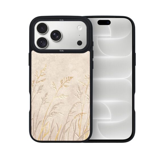 etui do iphone 18 pro ibizu dropguard matt z magsafe, relief garden, kłosy z piaskowca