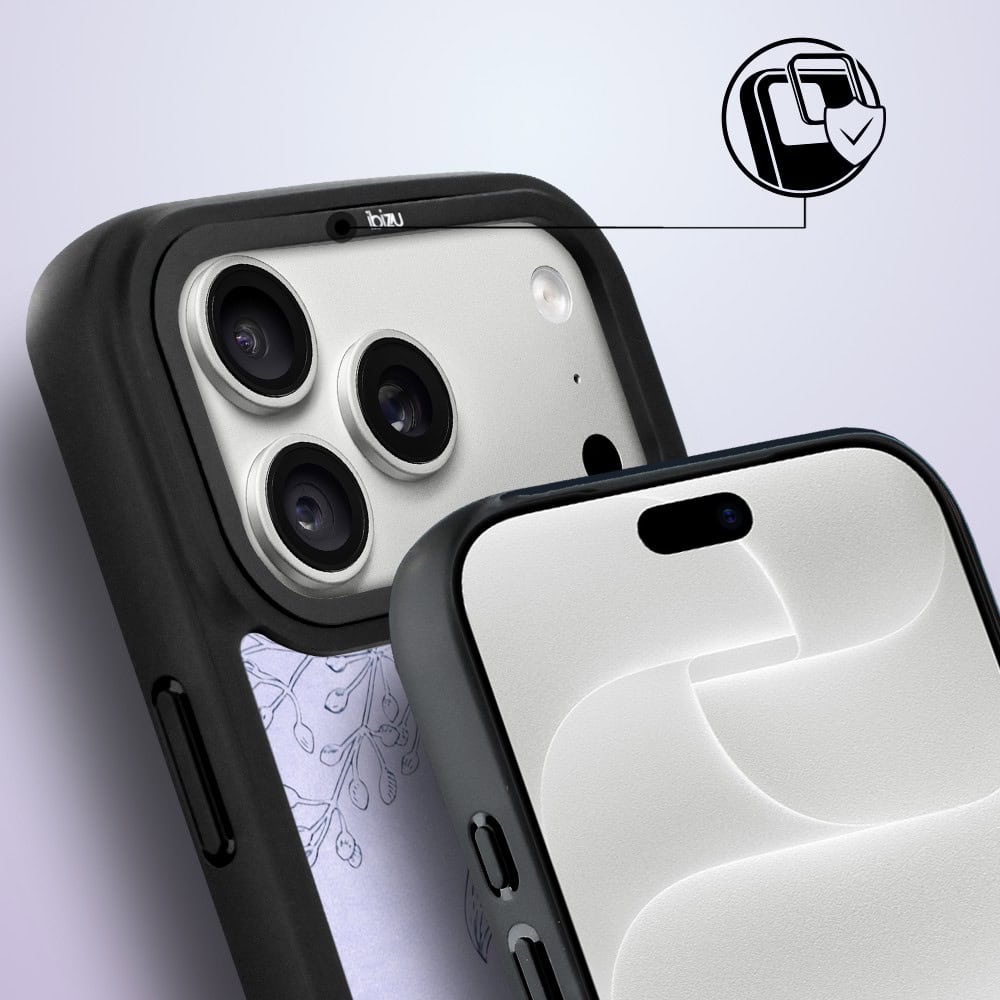etui do iphone 18 pro ibizu dropguard matt z magsafe, relief garden, kwiatowa płaskorzeźba