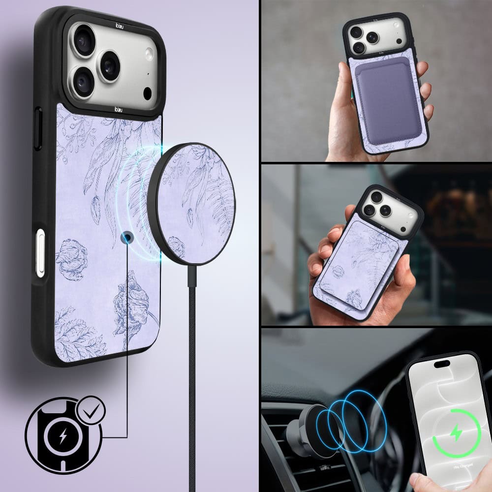 etui do iphone 18 pro ibizu dropguard matt z magsafe, relief garden, kwiatowa płaskorzeźba