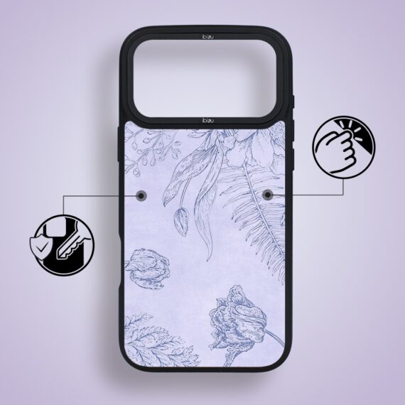 etui do iphone 18 pro ibizu dropguard matt z magsafe, relief garden, kwiatowa płaskorzeźba