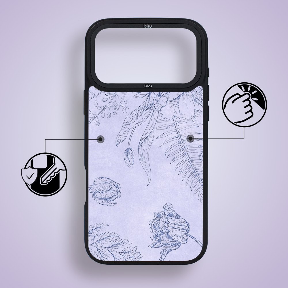 etui do iphone 18 pro ibizu dropguard matt z magsafe, relief garden, kwiatowa płaskorzeźba