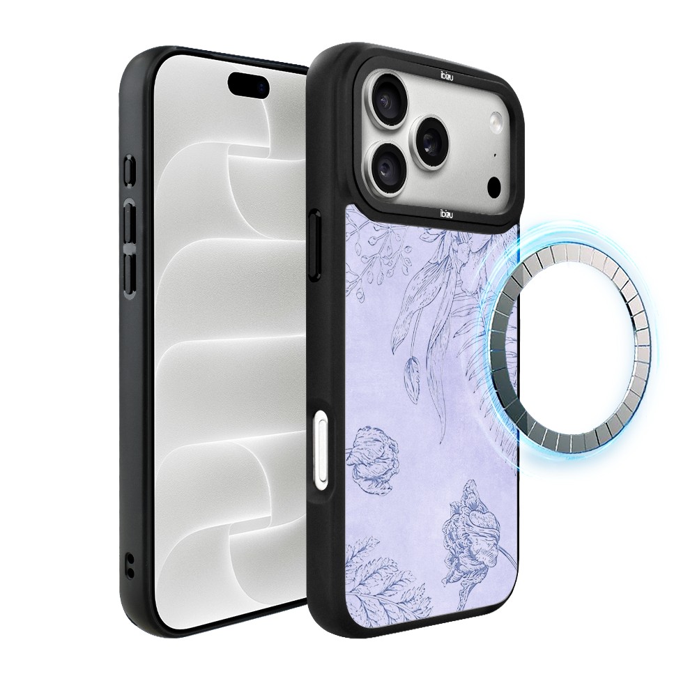 etui do iphone 18 pro ibizu dropguard matt z magsafe, relief garden, kwiatowa płaskorzeźba