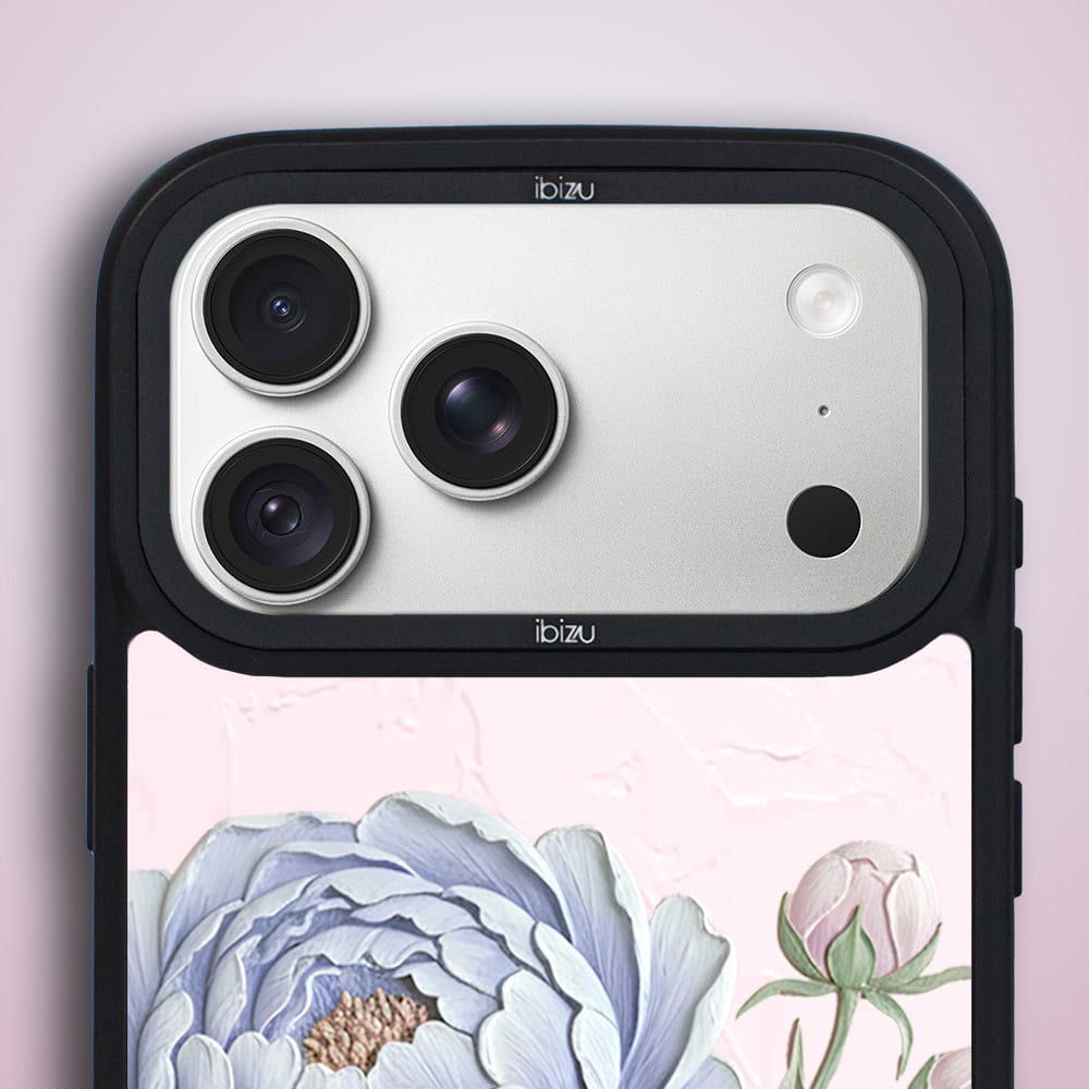 etui do iphone 18 pro ibizu dropguard matt z magsafe, relief garden, piwoniowy róż