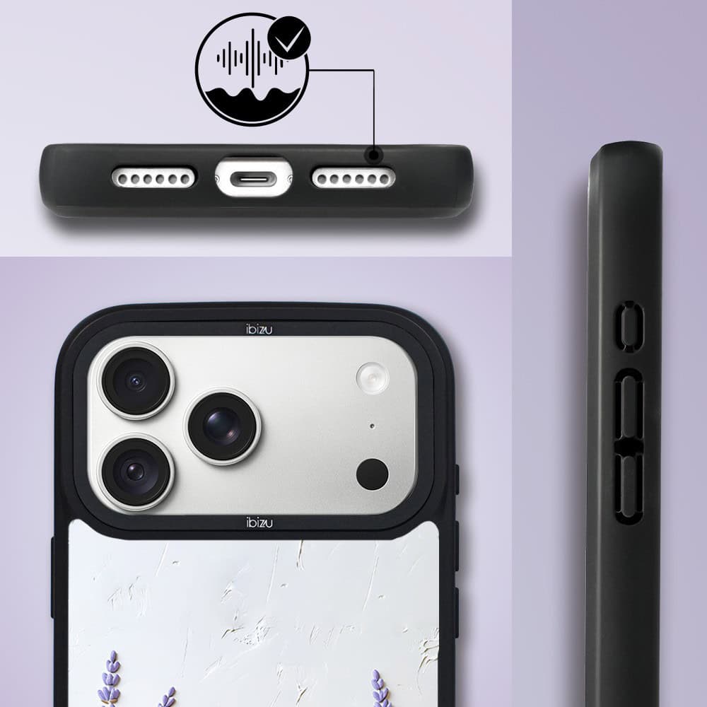 etui do iphone 18 pro max ibizu dropguard matt z magsafe, relief garden, prowansalska lawenda