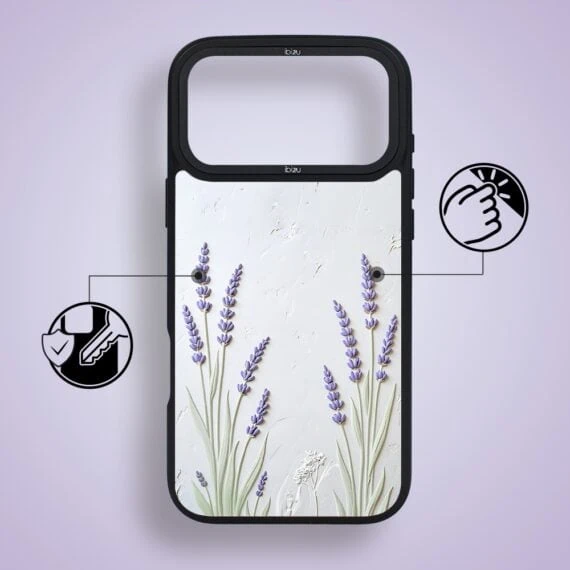 etui do iphone 18 pro max ibizu dropguard matt z magsafe, relief garden, prowansalska lawenda