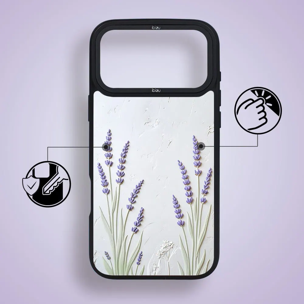 etui do iphone 18 pro max ibizu dropguard matt z magsafe, relief garden, prowansalska lawenda