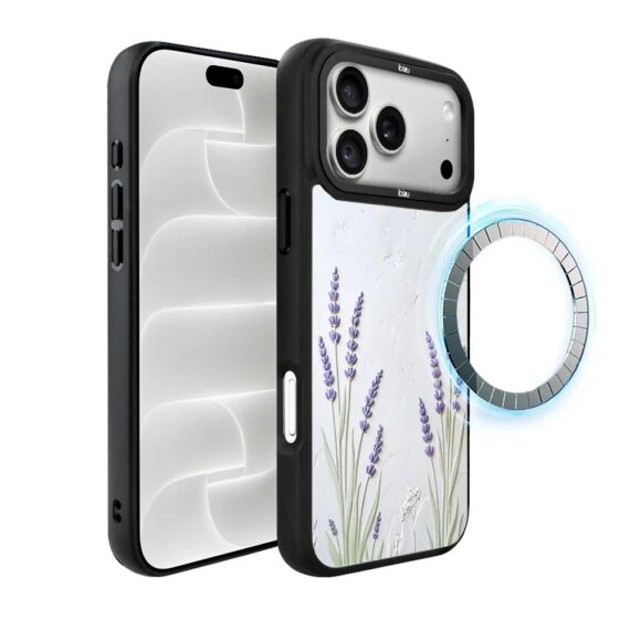 etui do iphone 18 pro max ibizu dropguard matt z magsafe, relief garden, prowansalska lawenda