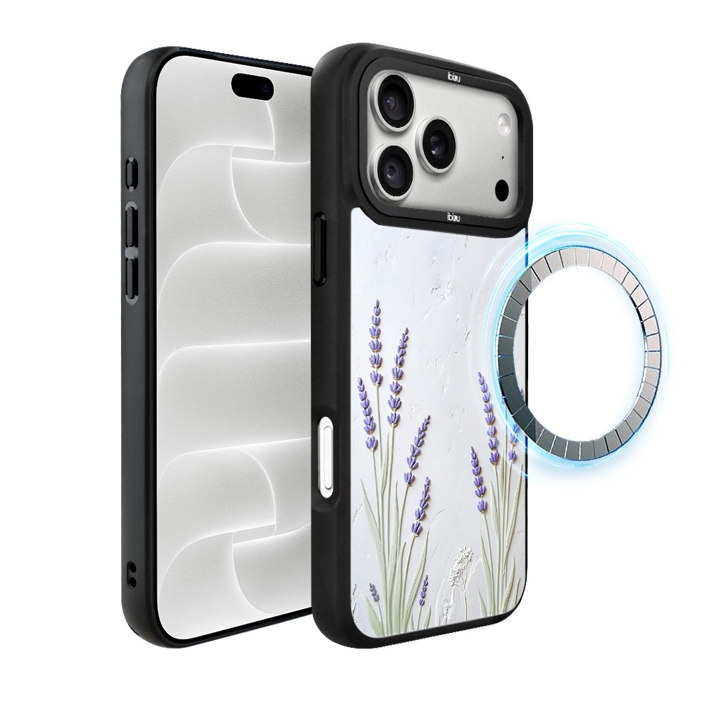 etui do iphone 18 pro max ibizu dropguard matt z magsafe, relief garden, prowansalska lawenda