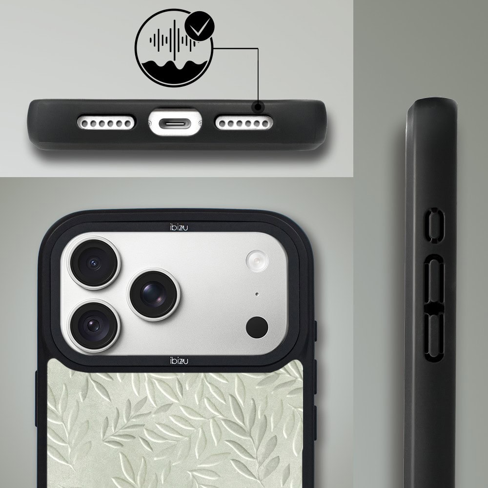 etui do iphone 18 pro ibizu dropguard matt z magsafe, relief garden, Ślad oliwki