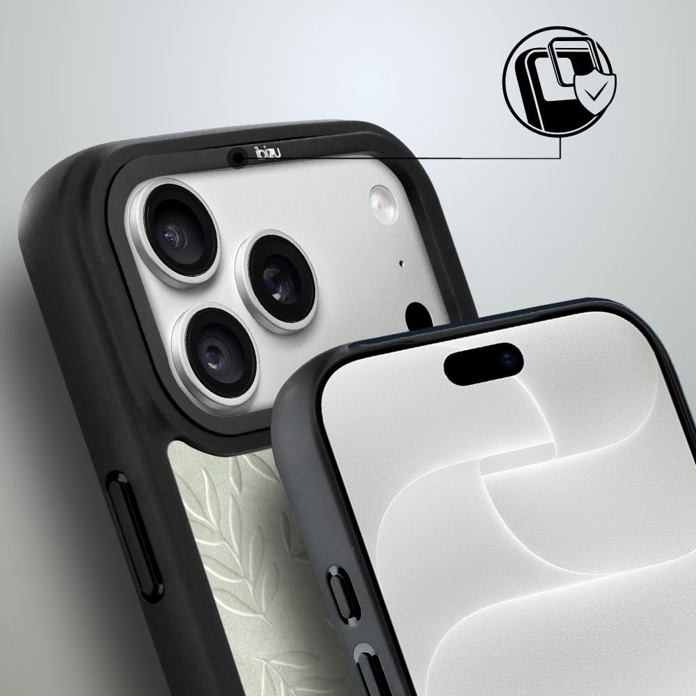 etui do iphone 18 pro ibizu dropguard matt z magsafe, relief garden, Ślad oliwki