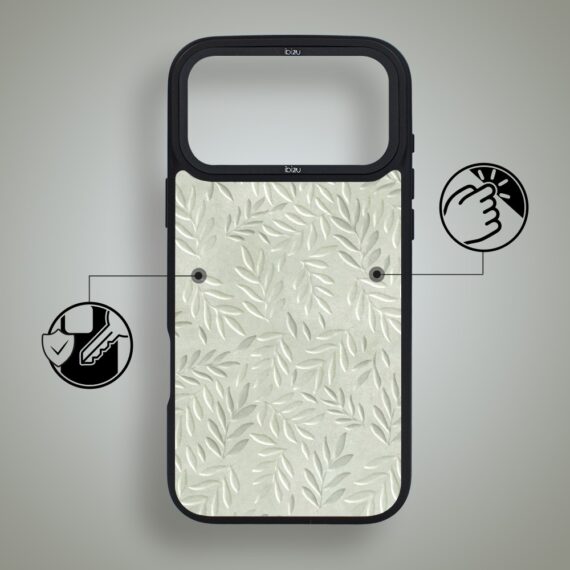 etui do iphone 18 pro ibizu dropguard matt z magsafe, relief garden, Ślad oliwki