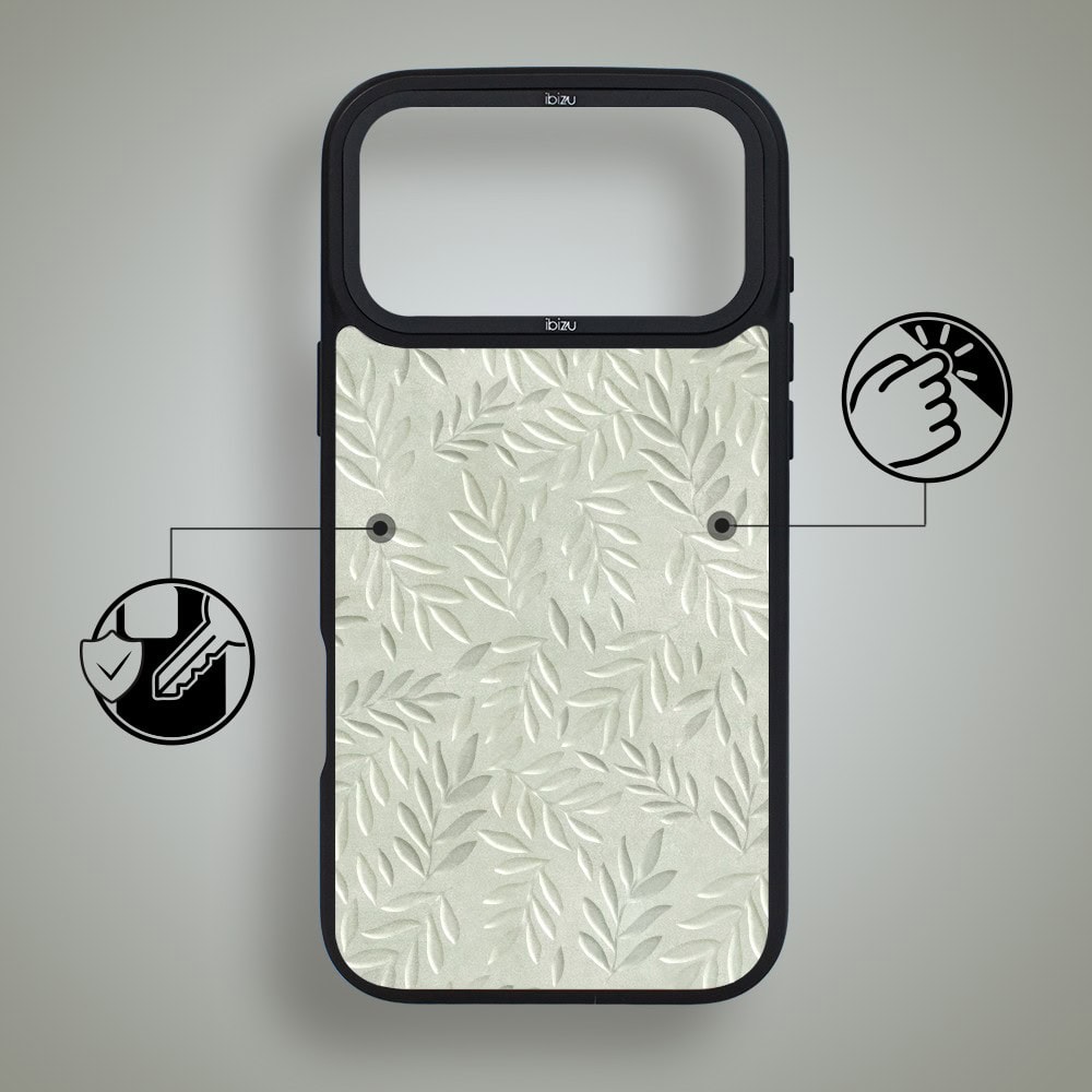 etui do iphone 18 pro ibizu dropguard matt z magsafe, relief garden, Ślad oliwki