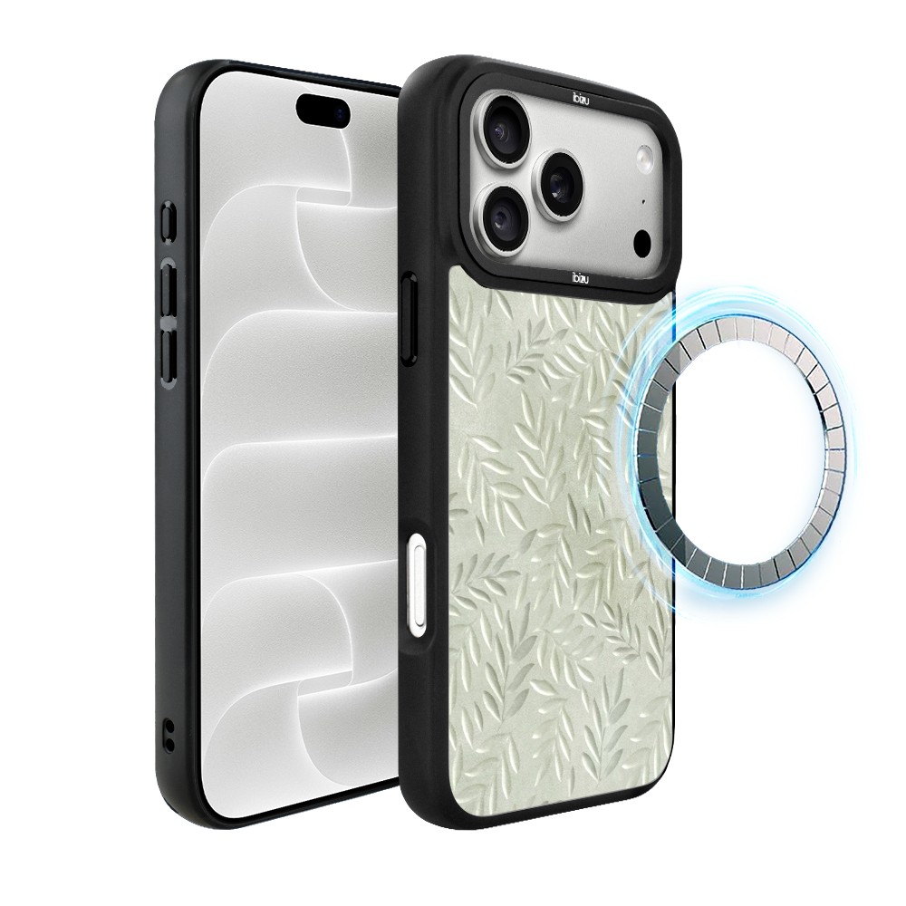 etui do iphone 18 pro ibizu dropguard matt z magsafe, relief garden, Ślad oliwki