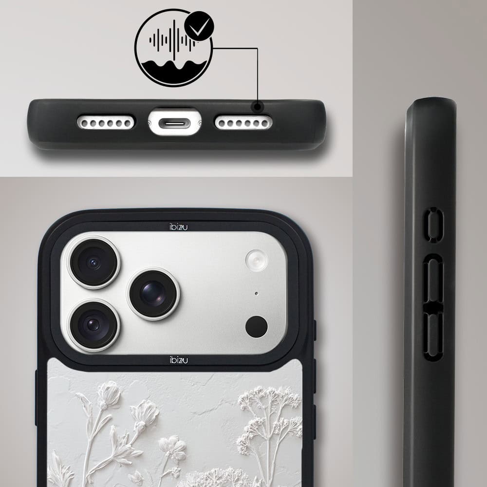 etui do iphone 18 pro ibizu dropguard matt z magsafe, relief garden, suszone kwiaty polne