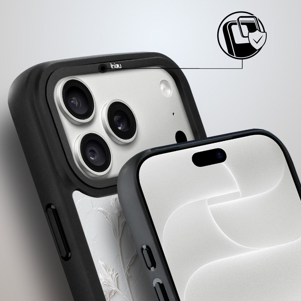 etui do iphone 18 pro ibizu dropguard matt z magsafe, relief garden, suszone kwiaty polne