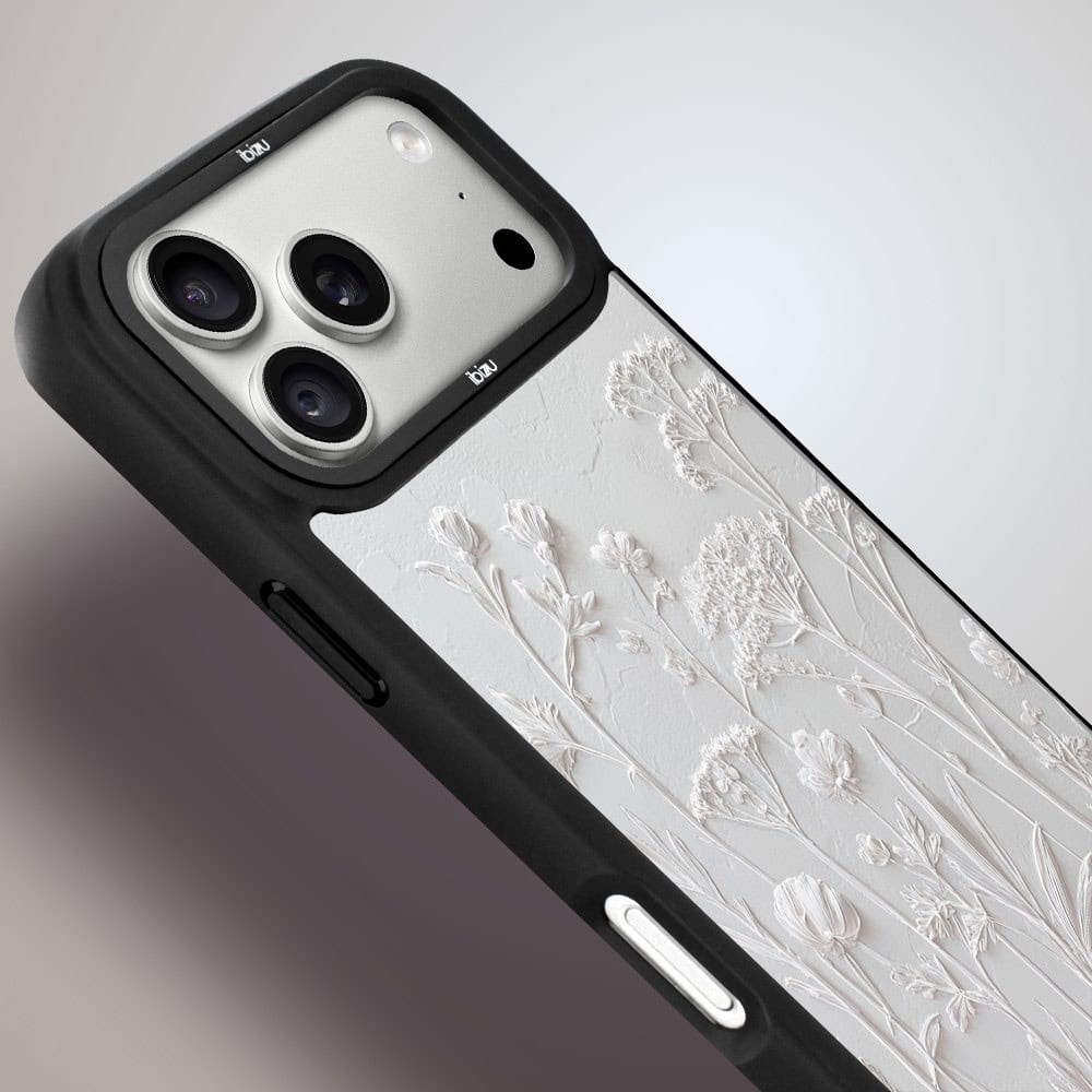 etui do iphone 18 pro ibizu dropguard matt z magsafe, relief garden, suszone kwiaty polne