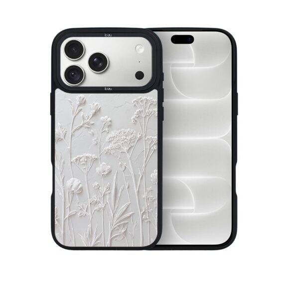 etui do iphone 18 pro ibizu dropguard matt z magsafe, relief garden, suszone kwiaty polne