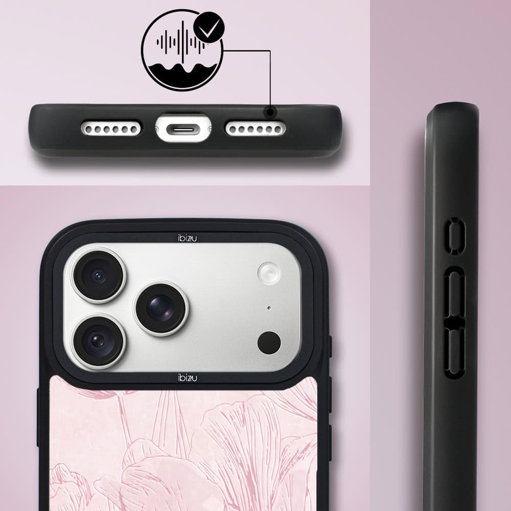 etui do iphone 18 pro ibizu dropguard matt z magsafe, relief garden, tulipanowy fresk