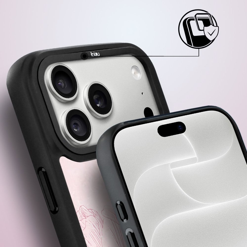 etui do iphone 18 pro ibizu dropguard matt z magsafe, relief garden, tulipanowy fresk