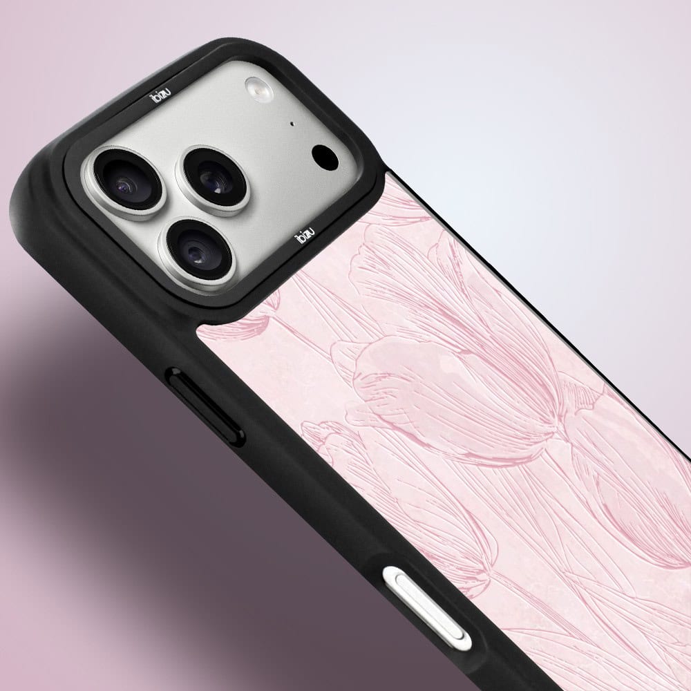 etui do iphone 18 pro ibizu dropguard matt z magsafe, relief garden, tulipanowy fresk