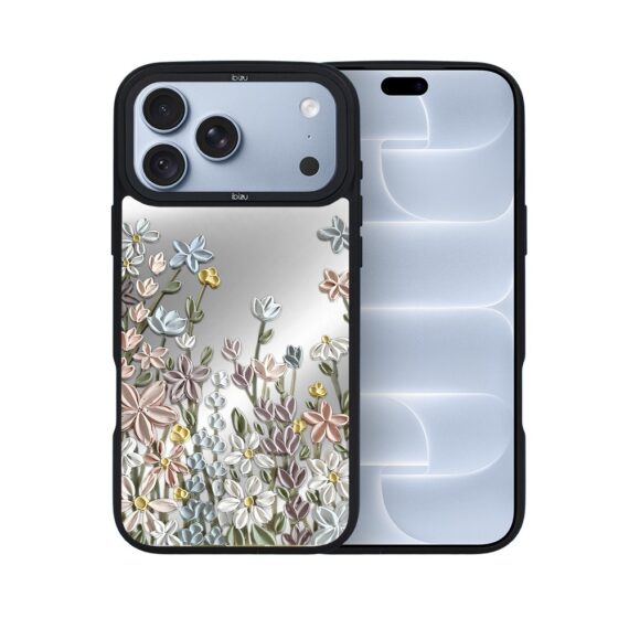 etui do iphone 18 pro ibizu dropguard matt z magsafe, relief garden, wiosenna łąka