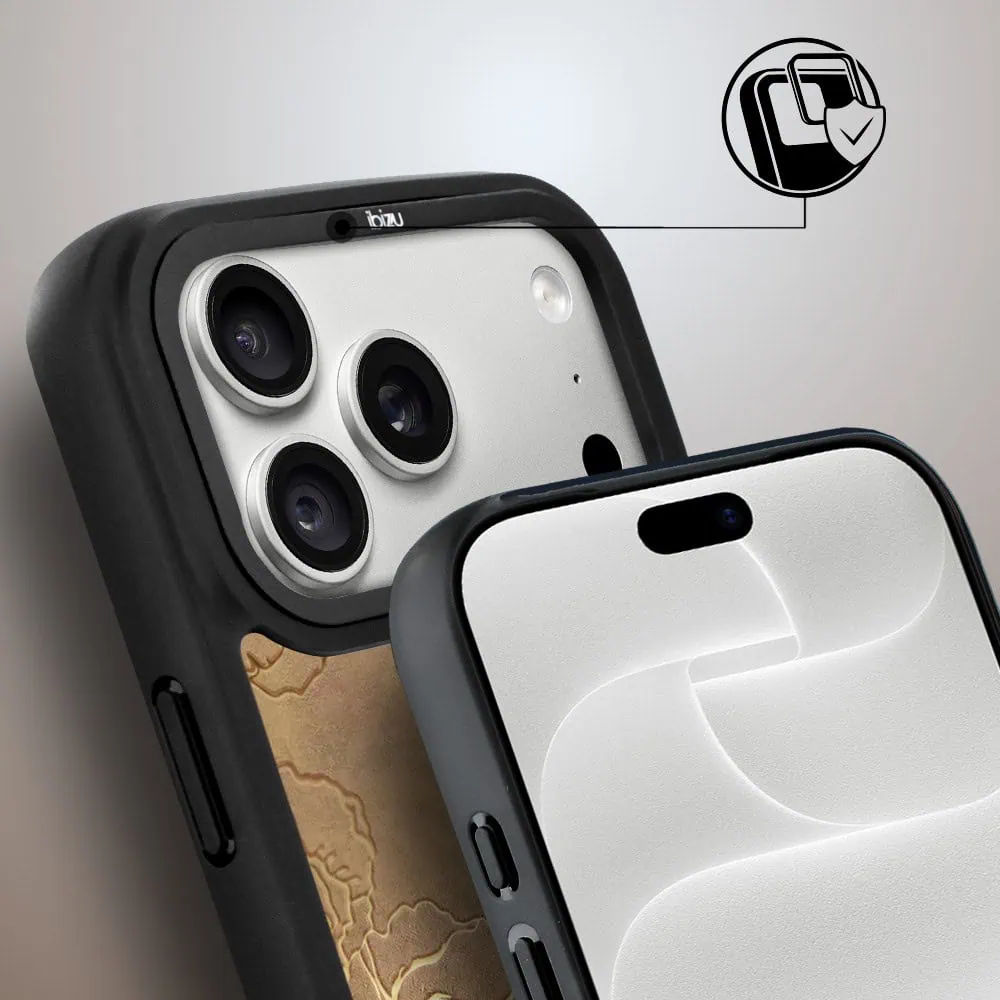 etui do iphone 18 pro ibizu dropguard matt z magsafe, relief garden, złote piwonie