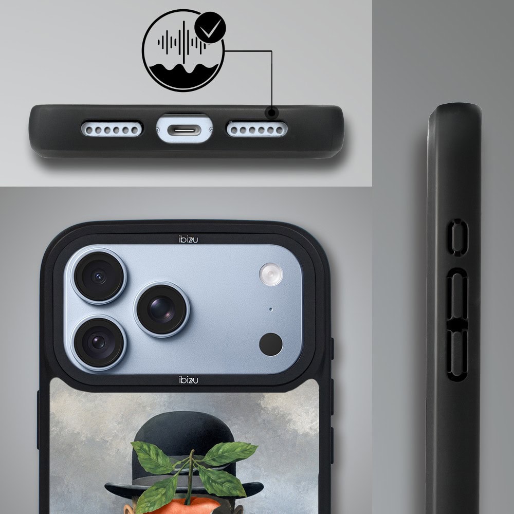etui do iphone 18 pro ibizu dropguard matt z magsafe, rene magritte, syn człowieczy