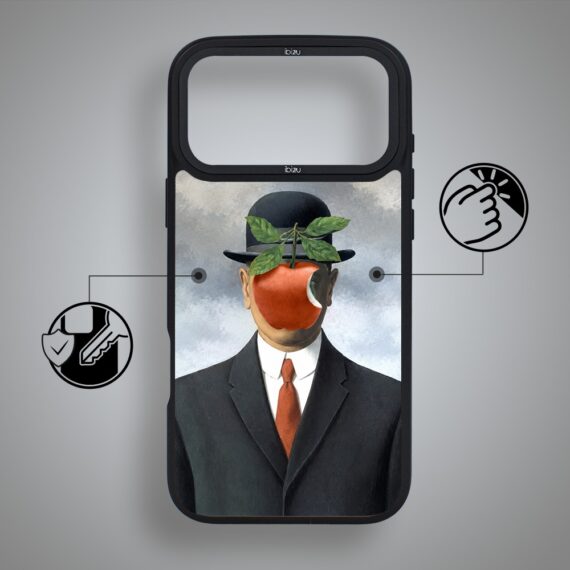 etui do iphone 18 pro ibizu dropguard matt z magsafe, rene magritte, syn człowieczy