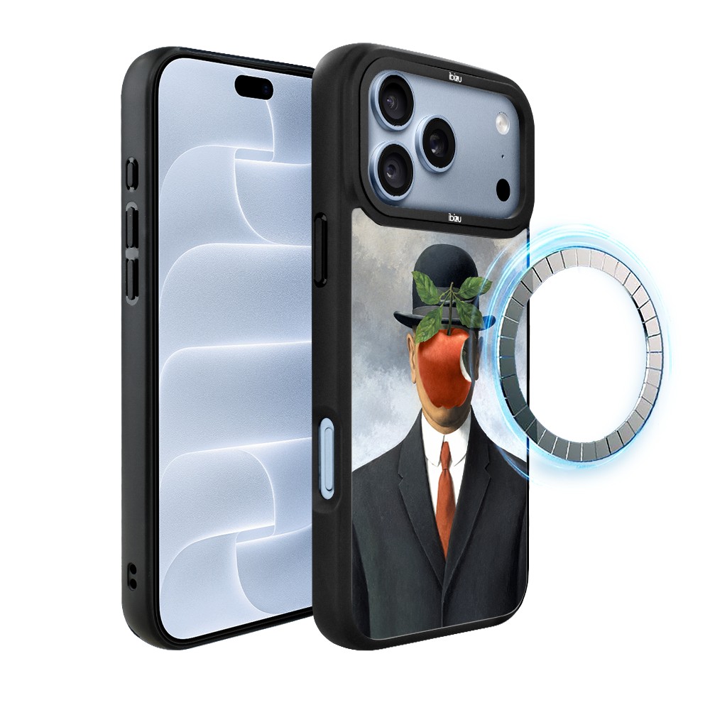 etui do iphone 18 pro ibizu dropguard matt z magsafe, rene magritte, syn człowieczy
