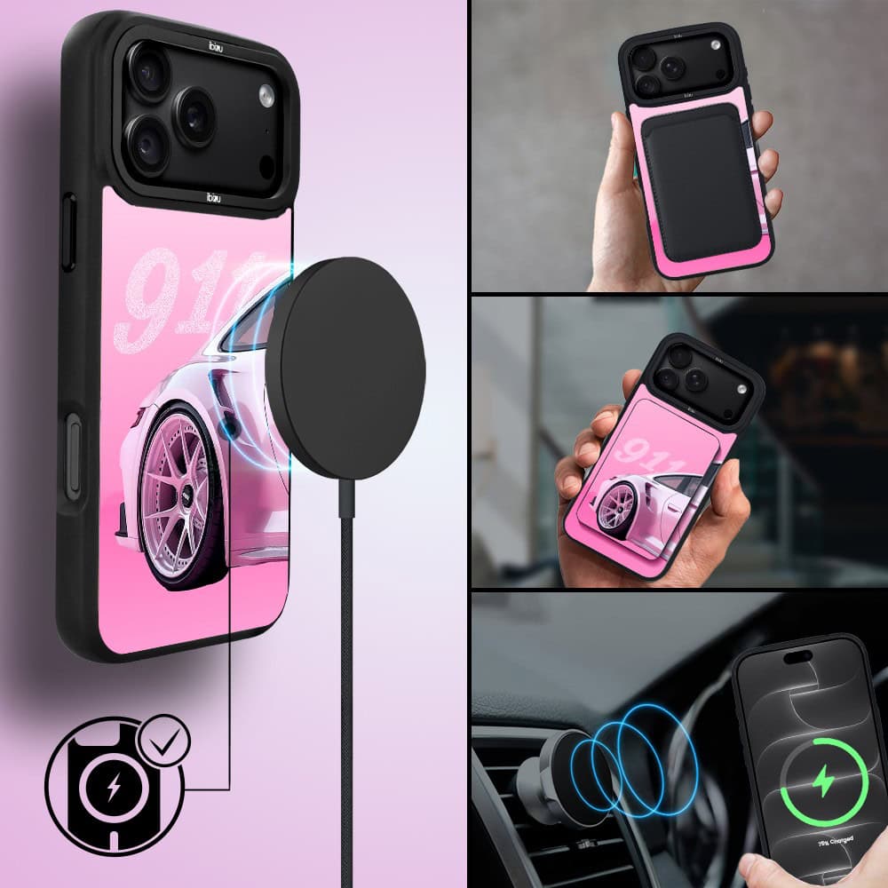 etui do iphone 18 pro ibizu dropguard matt z magsafe, techdrive, 911 różowe