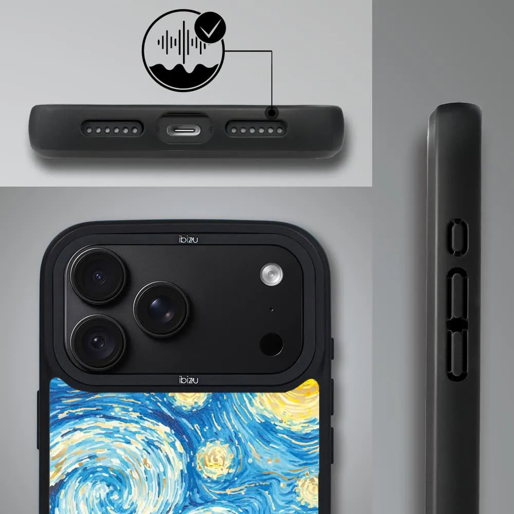 Etui do iPhone 18 Pro IBIZU DropGuard Matt z MagSafe, Van Gogh, Gwieździsta noc (2) etui do iphone 18 pro ibizu dropguard matt z magsafe, van gogh, gwieździsta noc